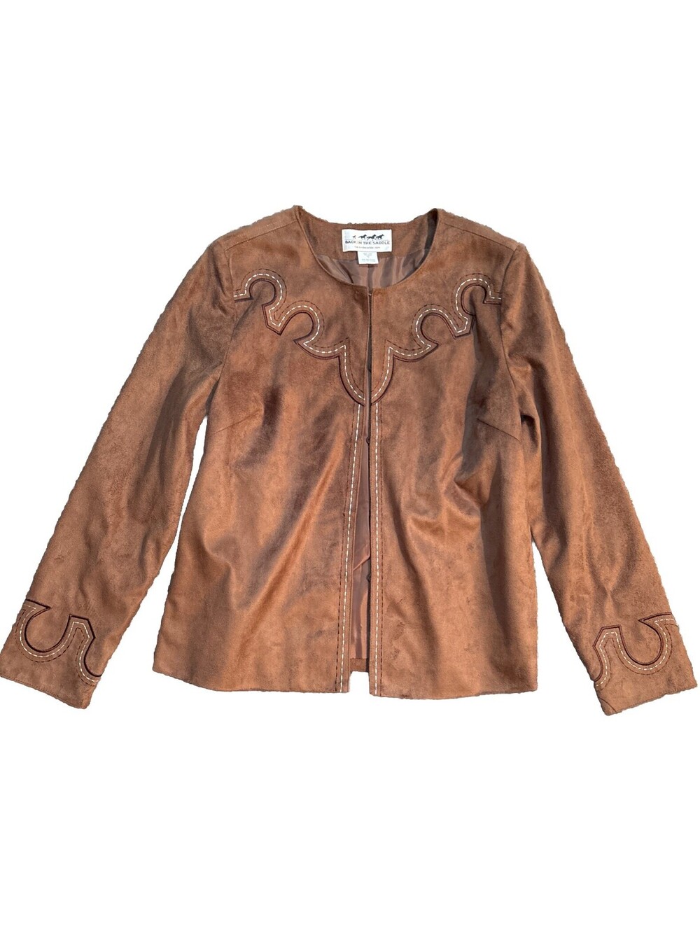 Vintage Back In the Saddle Brown Faux Suede Women’s Western Jacket Medium